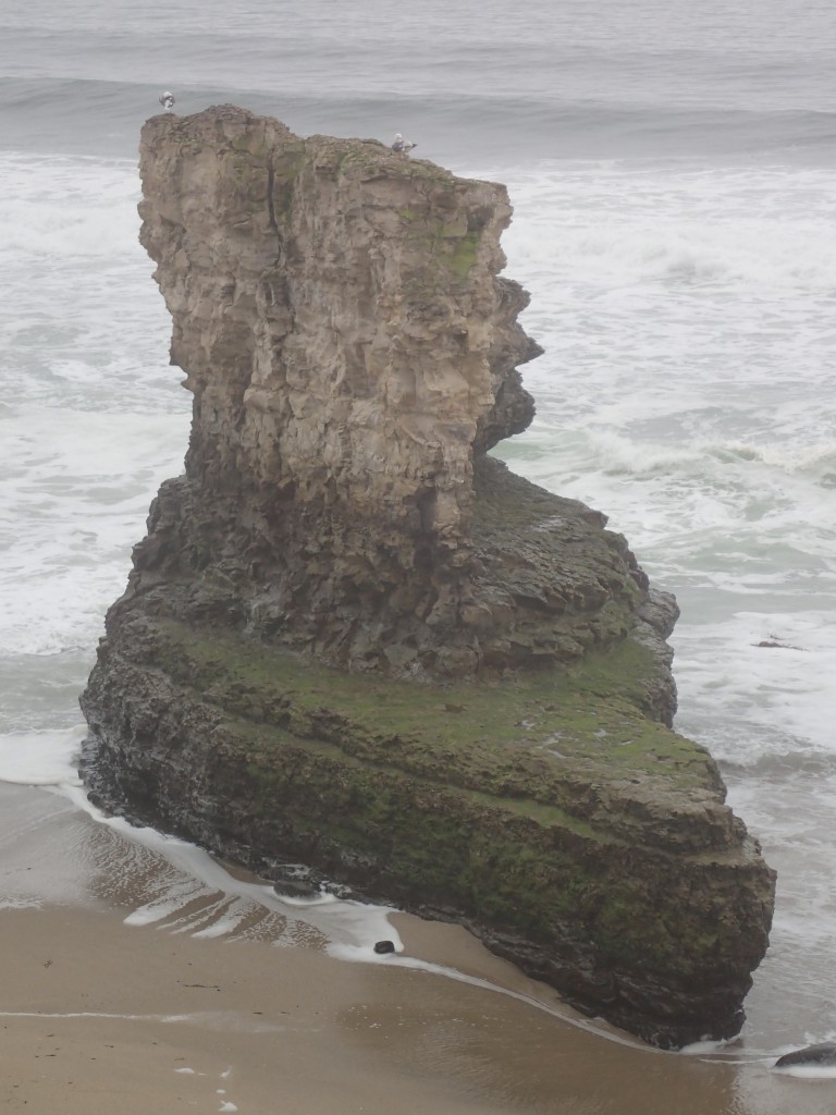 Large rock at the mouth of Younger Lagoon. 4 March 2016 © Allison J. Gong